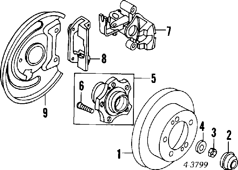 Pinza de freno trasero derecho MB587775 Mitsubishi