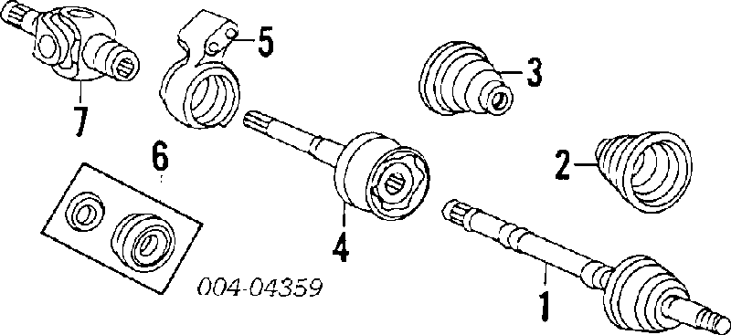 MB620053 Chrysler fuelle, árbol de transmisión delantero exterior