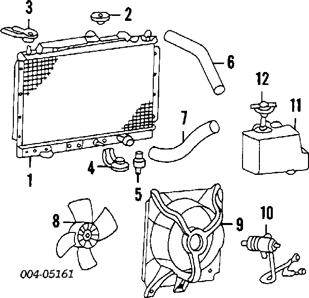 MB538547 Chrysler radiador refrigeración del motor