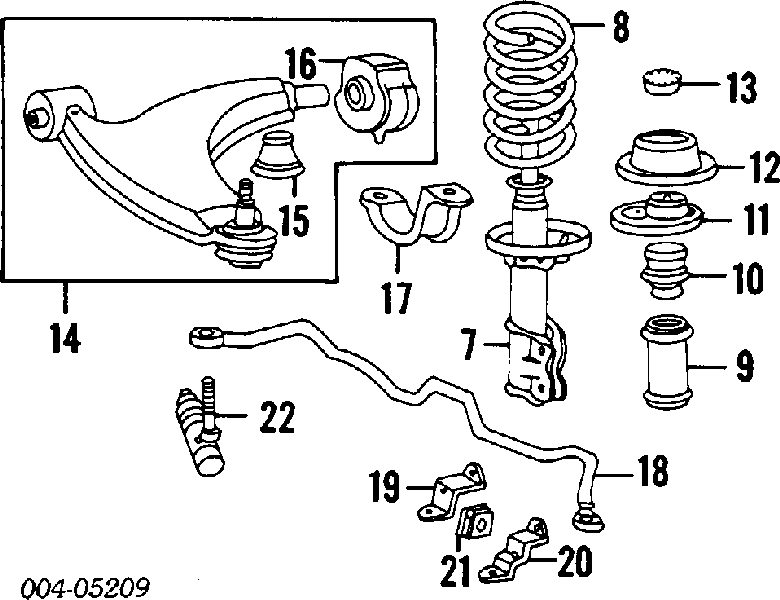 Soporte estabilizador, Eje delantero M2123F RBI