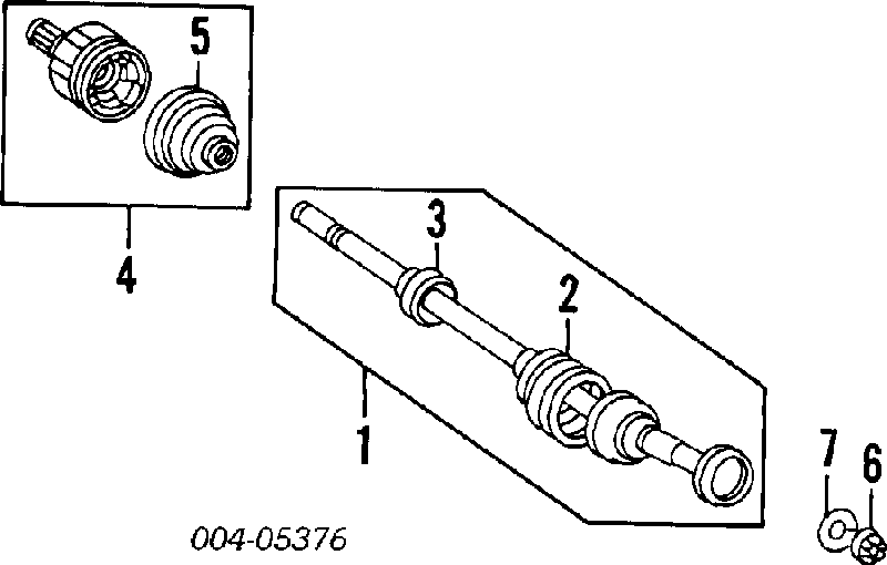 MB297338 Chrysler fuelle, árbol de transmisión delantero exterior