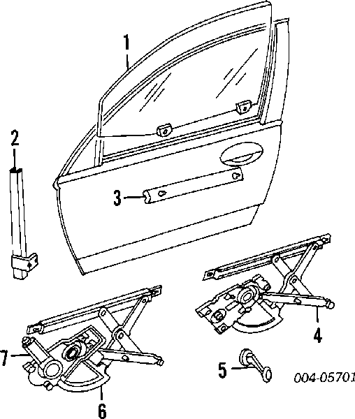  Mecanismo de elevalunas, puerta delantera izquierda para Dodge Intrepid 