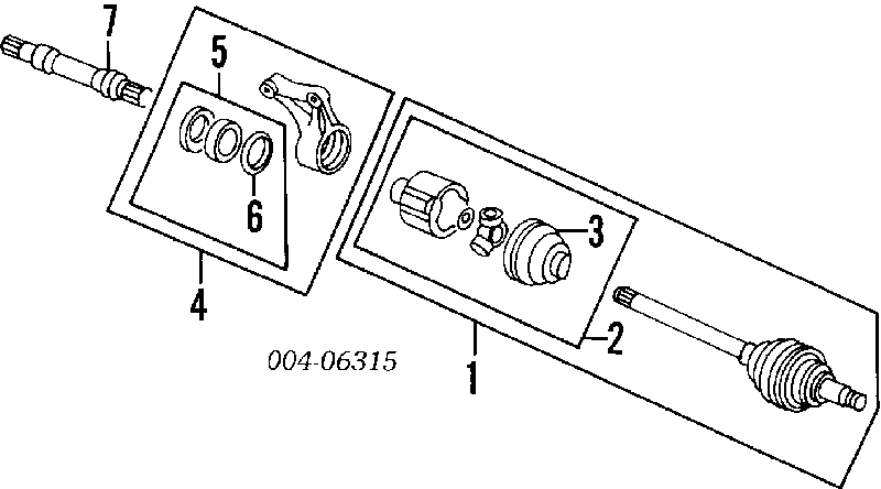 MB937307 Chrysler fuelle, árbol de transmisión delantero interior