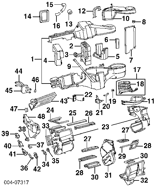 4886528AC Chrysler radiador de calefacción