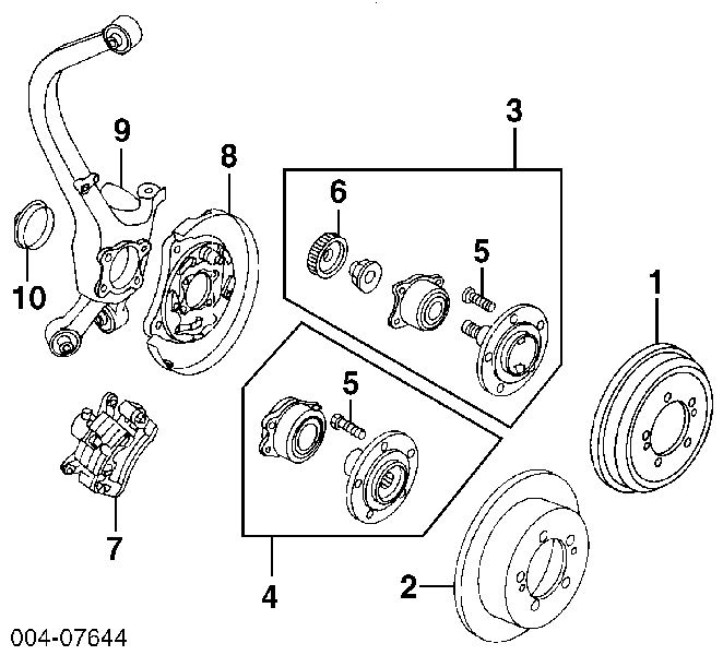 MB892400 Chrysler cubo de rueda trasero