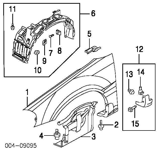 MU488002 Chrysler clips fijación, revestimiento puerta