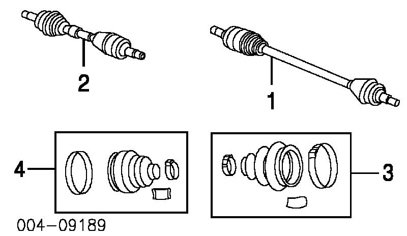 Fuelle, árbol de transmisión delantero exterior 614003 Dorman