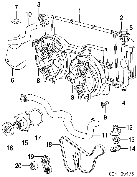 Termostato, refrigerante K68210217AA Fiat/Alfa/Lancia