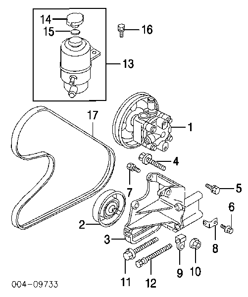 MD362028 Chrysler rodillo, correa trapecial poli v