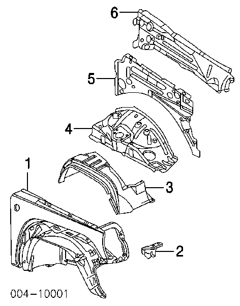 Guardabarros interior, aleta delantera, derecho K55360144AA Fiat/Alfa/Lancia