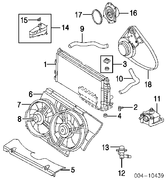 Radiador refrigeración del motor 7002054 VAN Wezel