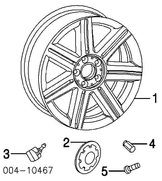 5096856AA Chrysler tornillo de rueda