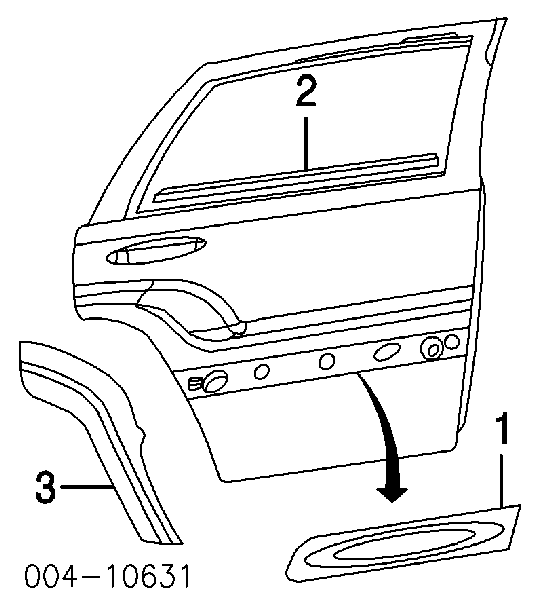  Moldura puerta trasera izquierda para Jeep Liberty/Cherokee 