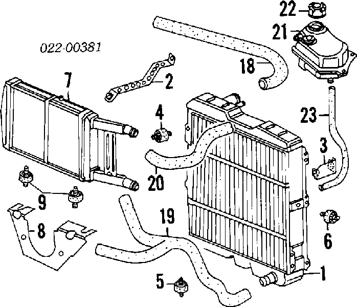 Radiador refrigeración del motor 893121251S VAG