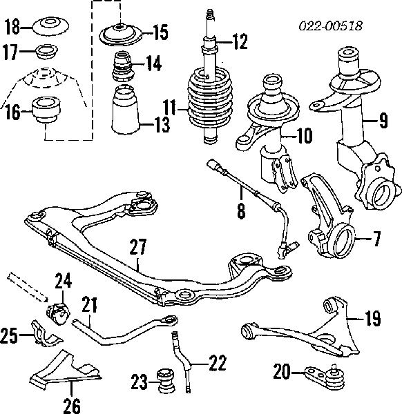 8A0413503K VAG amortiguador delantero