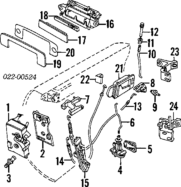  Junta de puerta trasera izquierda (en carrocería) para Audi 90 89, 89Q, 8A, B3