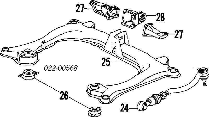  Barra transversal de suspensión trasera para Audi 90 89, 89Q, 8A, B3