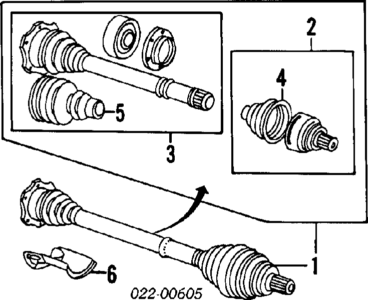  Árbol de transmisión delantero derecho para Audi A6 4A, C4