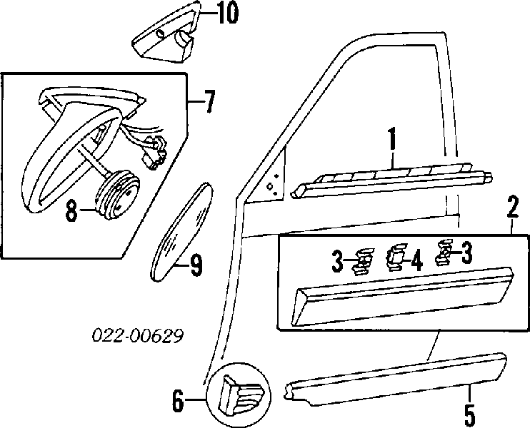 8D18585323FZ VAG espejo retrovisor derecho