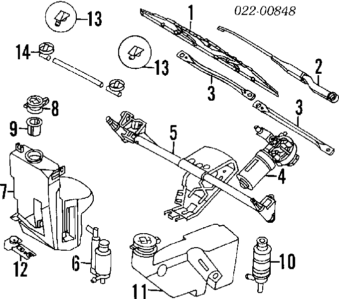 4D1955425A VAG limpiaparabrisas de luna delantera copiloto