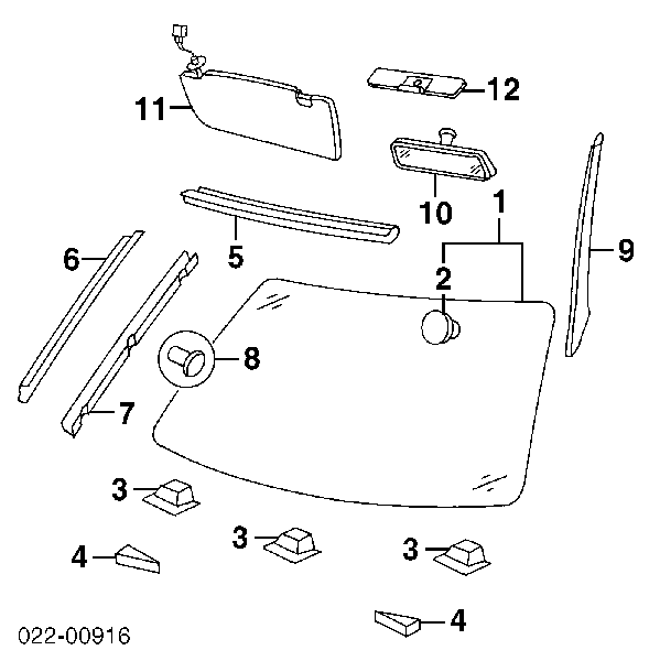  Moldura de parabrisas derecha para Audi A4 8D2