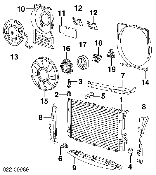 4A0121251S VAG radiador refrigeración del motor