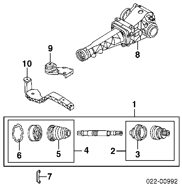 Árbol de transmisión trasero 8A0501203J VAG/Audi