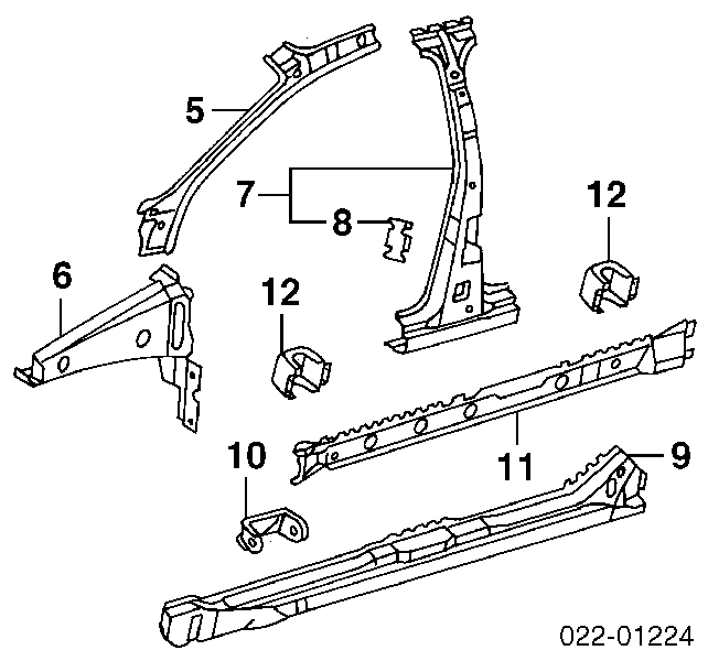  Pilar, carrocería, central derecha para Audi A6 4B, C5