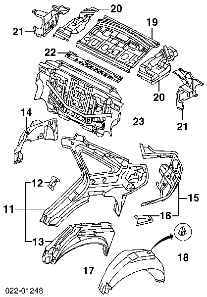  Guardabarros interior, aleta trasera, izquierdo para Audi A6 4B2, 4B4, C5