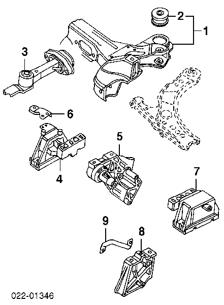 8N0199555E VAG montaje de transmision (montaje de caja de cambios)