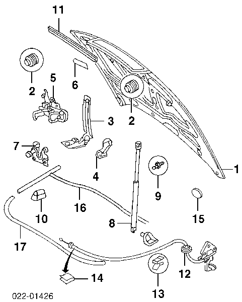  Bisagra, capó del motor derecha para Audi A6 4B2, 4B4, C5