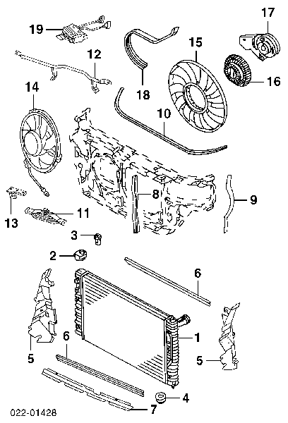 Rodete ventilador, refrigeración de motor 4Z7121301 VAG/Audi