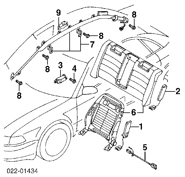  Airbag de cortina lateral izquierda para Audi A6 4B2, 4B4, C5