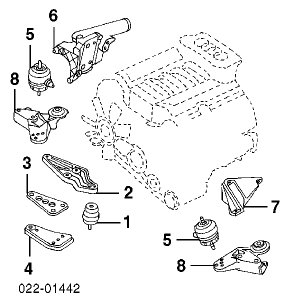 Almoahada (Soporte) Del Motor Izquierda / Derecha 4B3199379J VAG