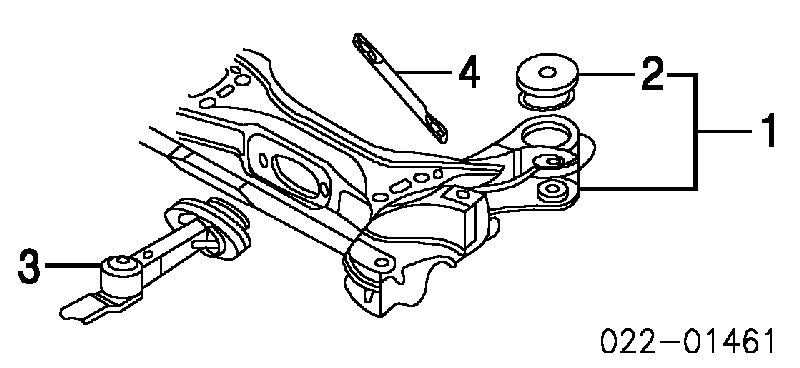  Bloqueo Silencioso (Almohada) De La Viga Delantera (Bastidor Auxiliar) para Audi TT 8N3