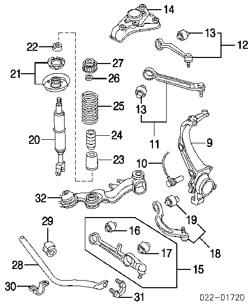 Soporte amortiguador delantero 8E0412391C VAG/Audi