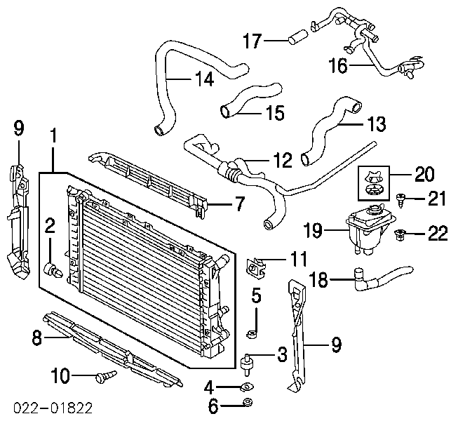 4D0121403C VAG botella de refrigeración