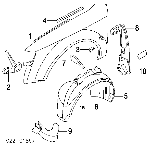 82386320301C VAG clips de fijación de pasaruedas de aleta delantera