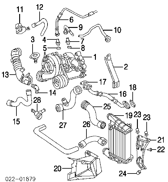 058121471A VAG conducto aceite, turbocompresor, retorno