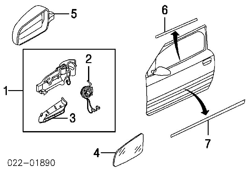 8E0857508BGRU VAG superposicion(cubierta De Espejo Retrovisor Derecho)