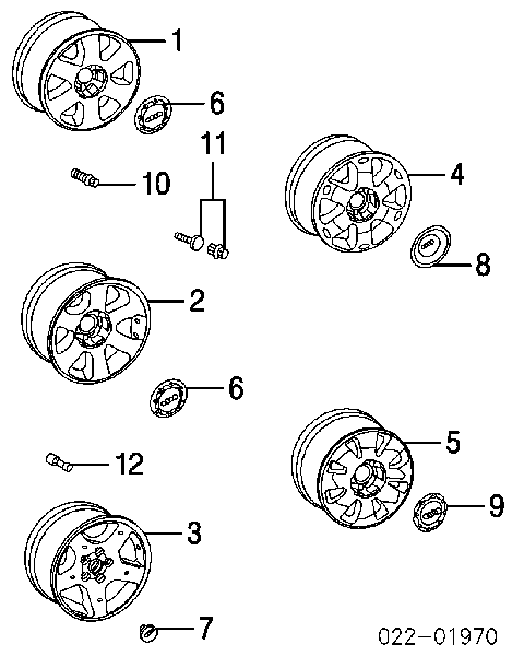  Tapacubo rueda para Audi A3 8L1