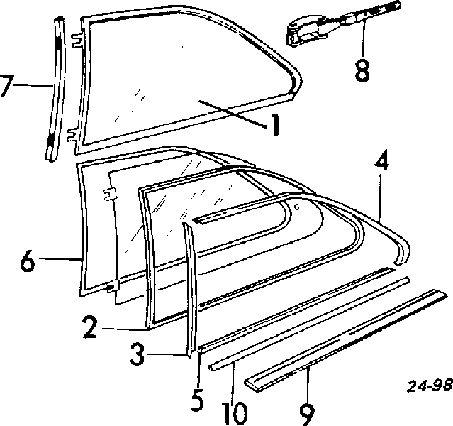  Ventanilla lateral de la puerta trasera izquierda para BMW 3 E21