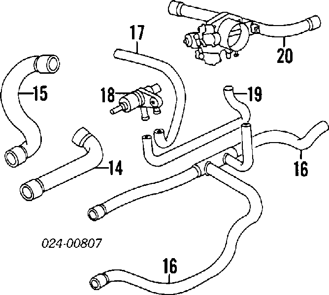 Tubo de refrigeración, termostato 13541730683 BMW