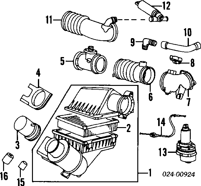 Manguito, alimentación de aire 13711747994 BMW