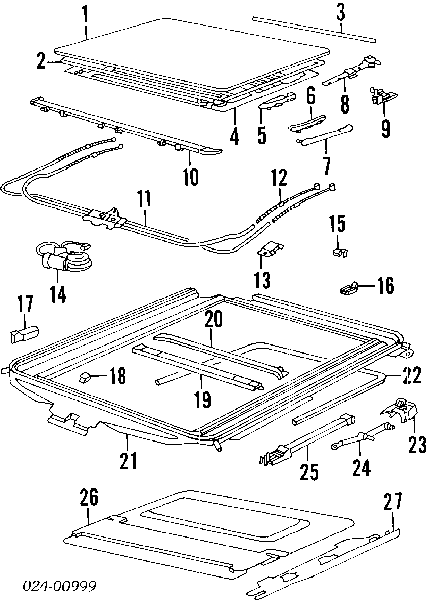  Sello deslizante para techo solar para BMW 3 E36