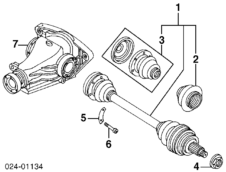 33217504704 BMW fuelle, árbol de transmisión trasero exterior