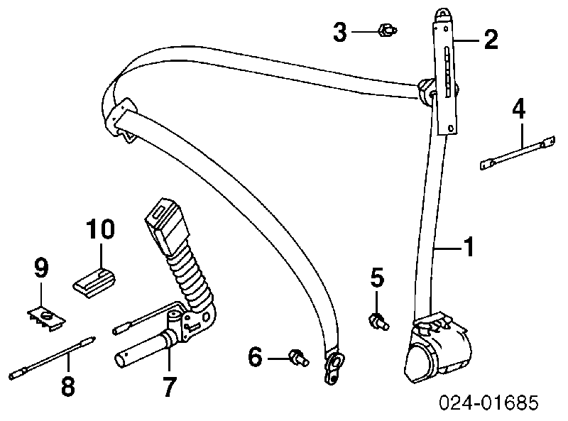  Cinturón de seguridad delantero izquierda para BMW 3 E46