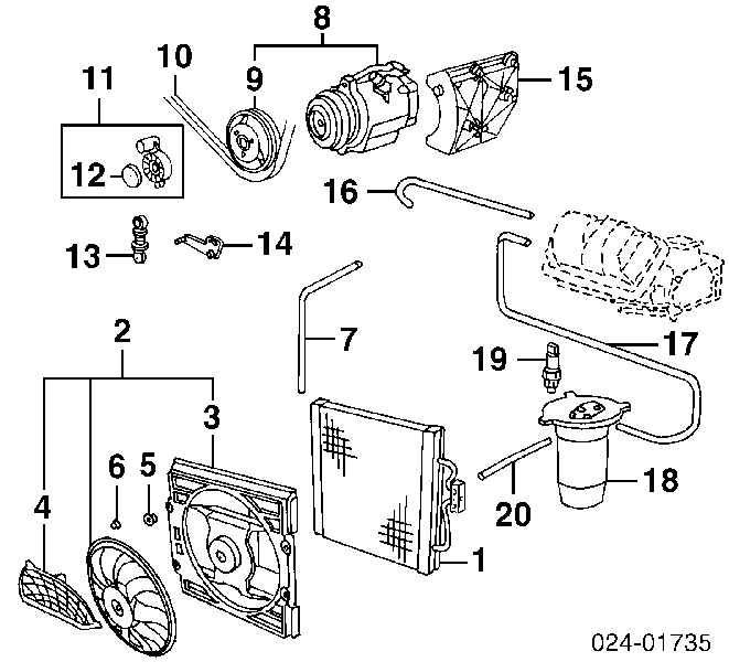 Tensor de correa, correa poli V 11281745819 BMW