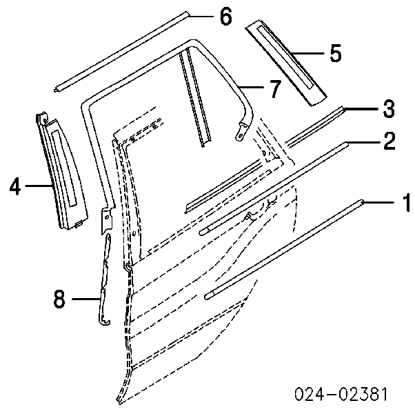  Moldura De Cristal De La Ventana De La Puerta Trasera Derecha para BMW X5 E53