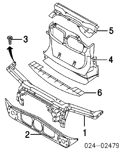  Soporte de radiador superior (panel de montaje para foco) para BMW 3 E46